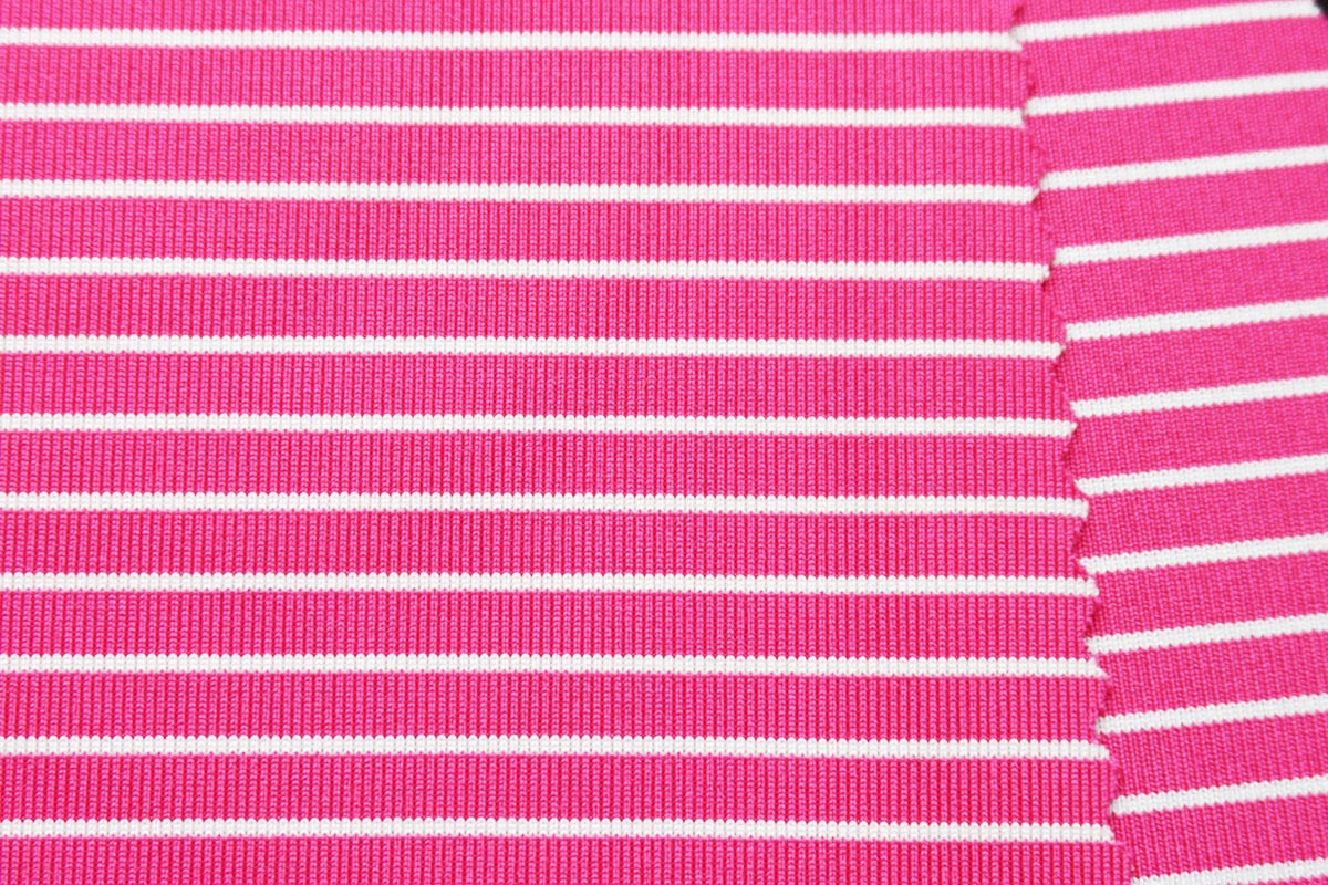 阳离子涤纶彩条拉架平纹全涤氨纶汗布聚酯面料